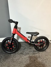 QPlay Spark Balance Bike 12 Inch Red Ages 3+ Adjustable Seat Kids Bicycle Boys