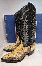 Tony Lama Boots Women Size 6M Exotic Water Snake skin Embroidered Style Y8887