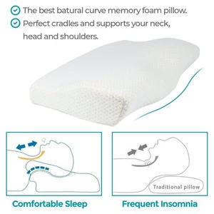 Memory Foam Neck Pillow, Light Grey