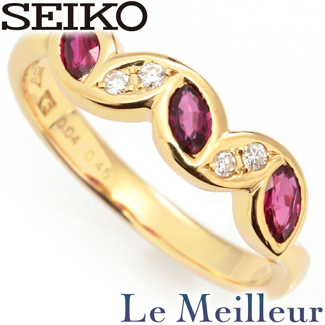 Diamond 0.45ct Pre SEIKO loved Seiko Ring Ruby 11 K18 Size Used - vintagewatches.pk