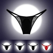 Men Sheer Mesh Low-Rise Bikini Thong Swimwear G-string Briefs Tanga Underwear