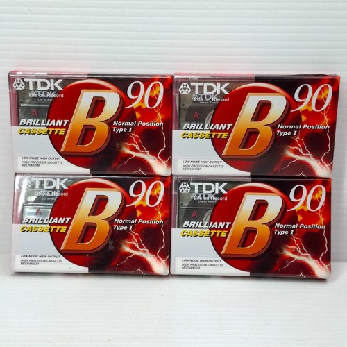 4 X Vintage Blank 90 minute TDK Cassette Tapes NEW/SEALED