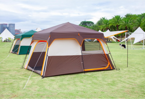 Large Tent 6-8 Person,Family Cabin Tents,Straight Wall,3 Doors and 3 Windows wit - Picture 5 of 9