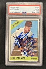 1966 Topps Jim Palmer 126 Autograph PSA 3 Auto 10