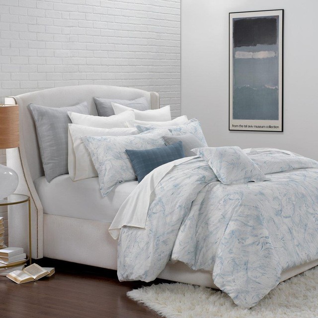 Portico King Duvet Comforter Cover Glacier Bay Blue Marble Facade Portico Glacier Bay Blue Marble Facade King Duvet Comforter Cover White Cotton