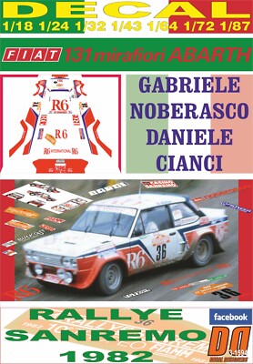 DECAL FIAT 131 ABARTH G.NOBERASCO R. SANREMO 1982 DnF (08)