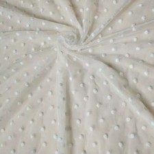 51'' Width Cotton Dots Embroidery Tulle Lace Fabric DIY Dress Bridal Veil 1 Yard