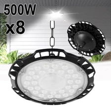 8Pcs 500W UFO LED High Bay Light Shop Lights Warehouse Commercial Lighting Lamps