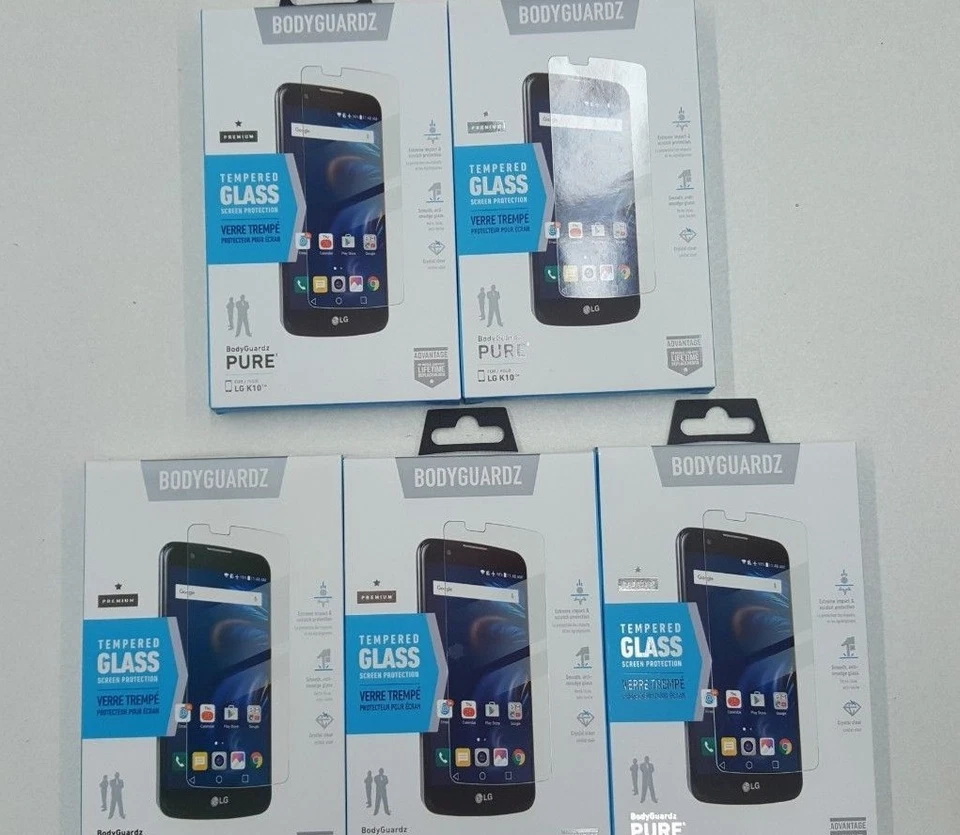 Lot of Bodyguardz Pure LG K10 New Tempered Glass Screen Protector x3 x5 x10 - Image 3 of 4