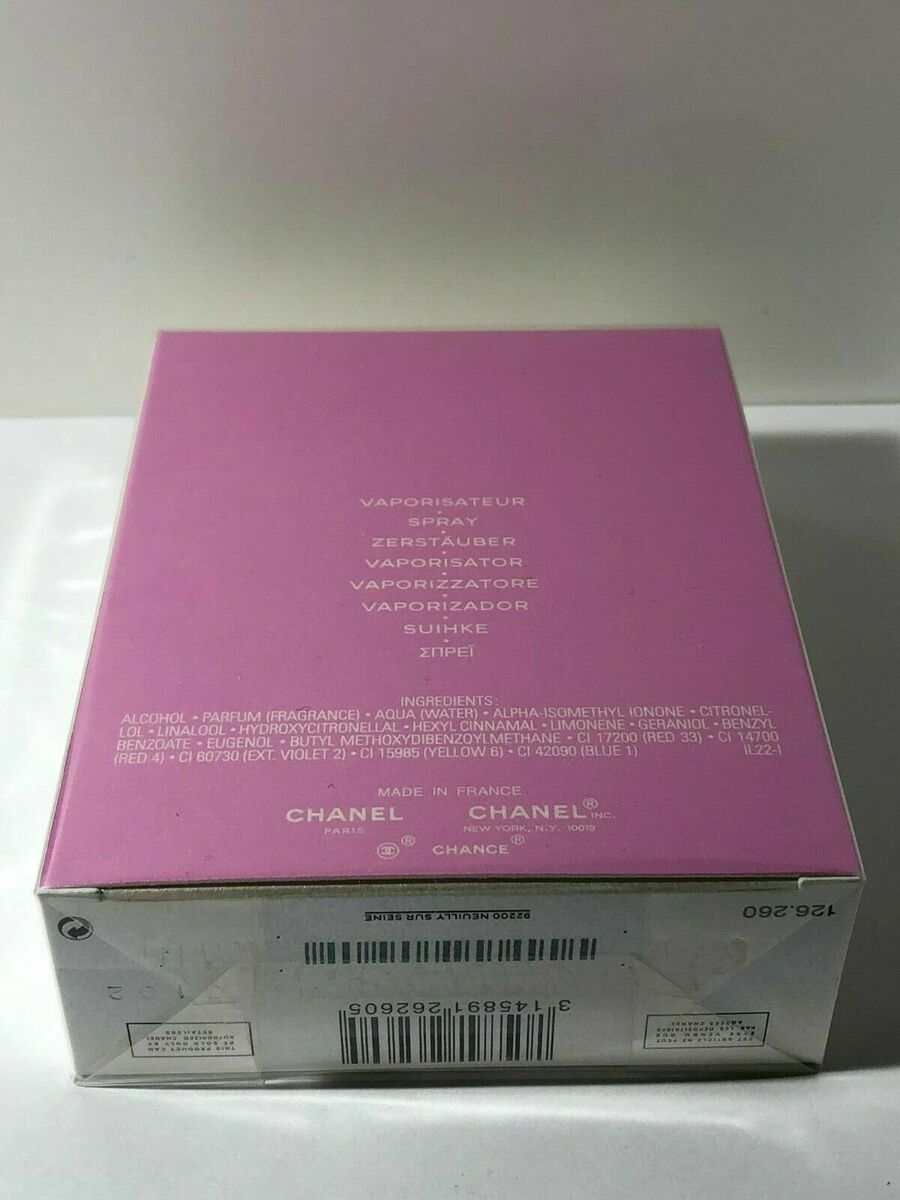 CHANCE EAU TENDRE by Chanel Eau de Parfum Edp 3.4 oz / 100 CHANCE EAU TENDRE by Chanel Eau de Parfum Edp 3.4 oz / 100