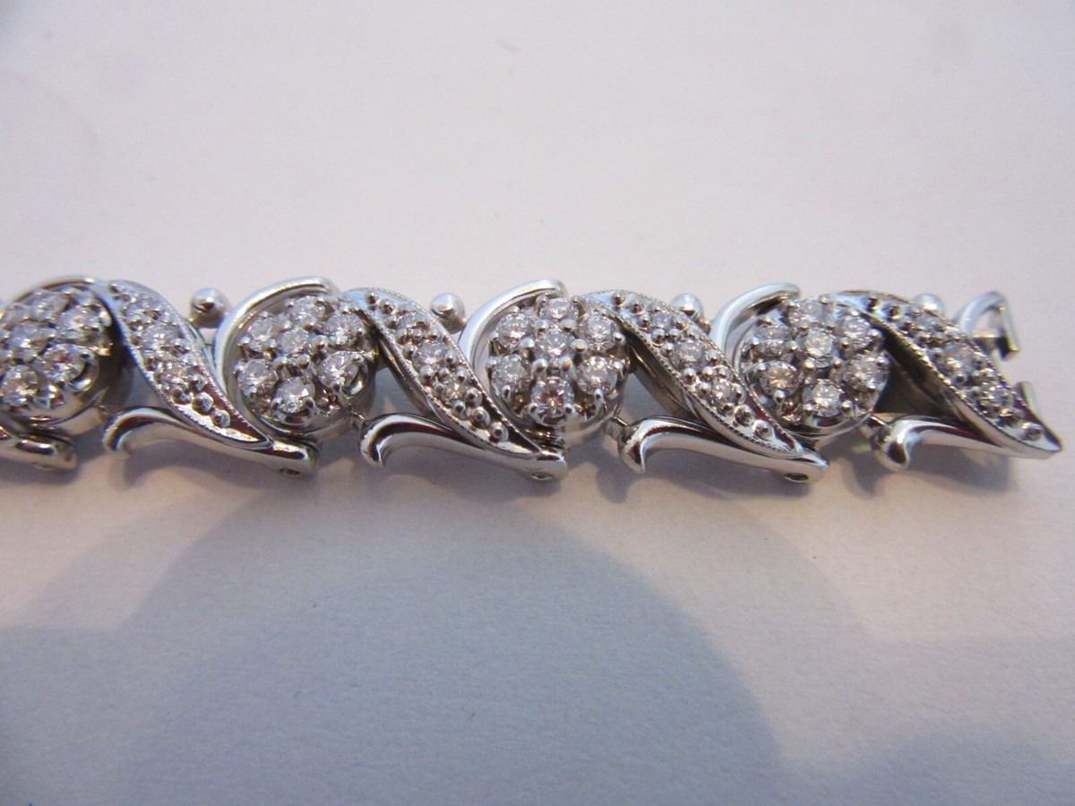 18K White Gold Jabel 4.0 ctw Diamond Add a Link Bracelet With