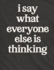 funny adult t shirts  I Say what Everyone Else Is Thinking