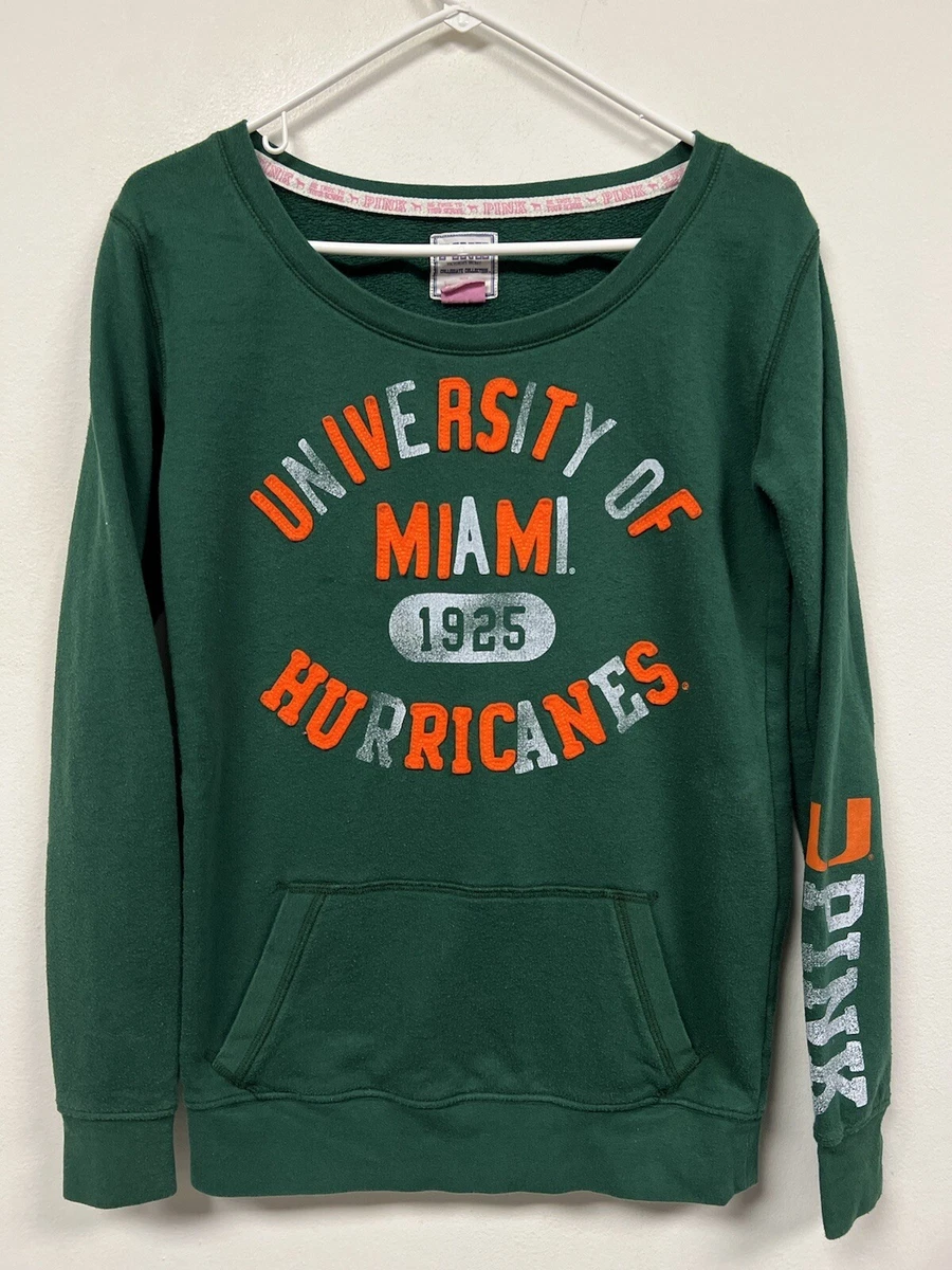 Victoria Secret PINK Miami University Sweatshirt Womens Size XS Crewneck Green