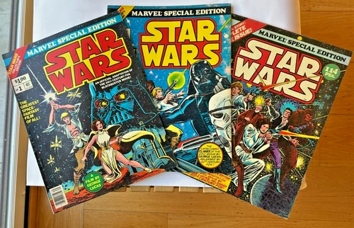 Set of Three - 1977 MARVEL SPECIAL EDITION STAR WARS #1-3 TREASURY COMIC BOOKS!
