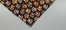 Buster Brown Dog Bandana, Brown, Gold, Red, Paw Prints, Autumn, Hearts, Large