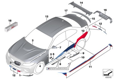 Genuine BMW M Performance M2 Front Carbon Fibre Add Ons Set F87 
