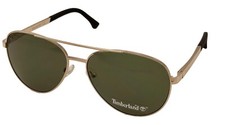 Timberland Gold Mens Metal Aviator Sunglass, Green Lens TB7210. 32N