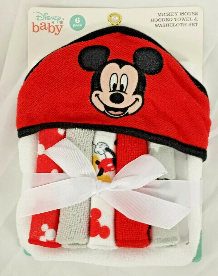 Juego de paños y toallas con capucha Mickey Mouse para bebé Disney Foto 4 de 4