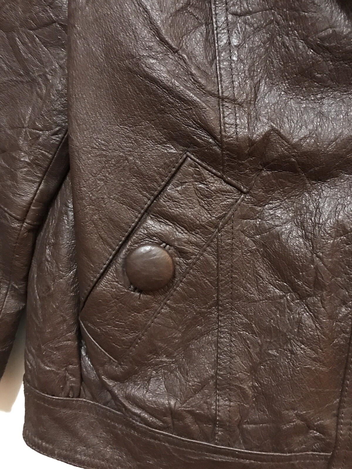 Leather Jacket Size Small Polyester Lining Short … - image 6