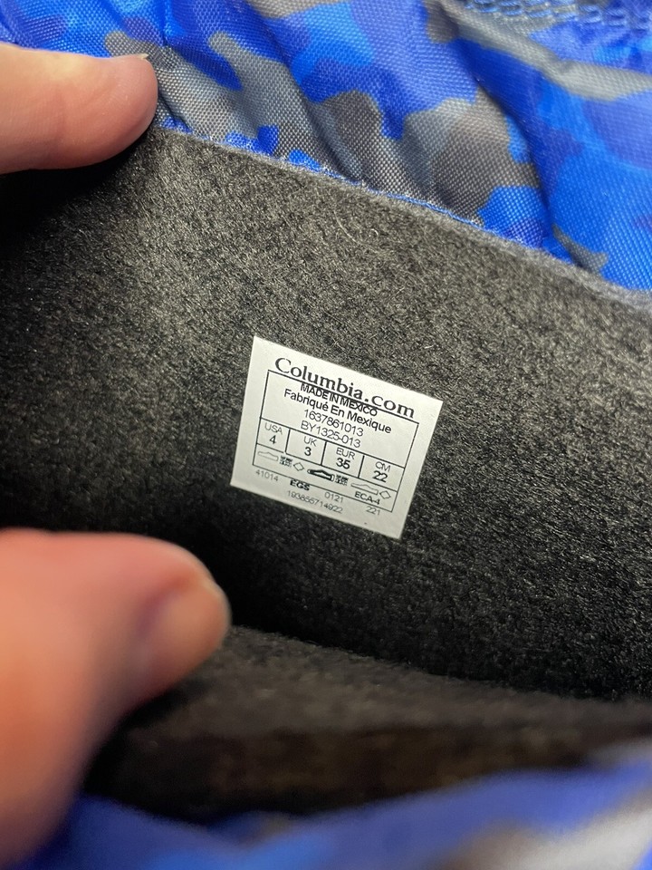 Columbia Kids Unisex Snow Boots Blue Camo Size 4 NWT eBay