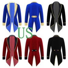 Kids Girls Boys Tuxedo Coat Showman Costume Halloween Fancy Dress Jacket Top