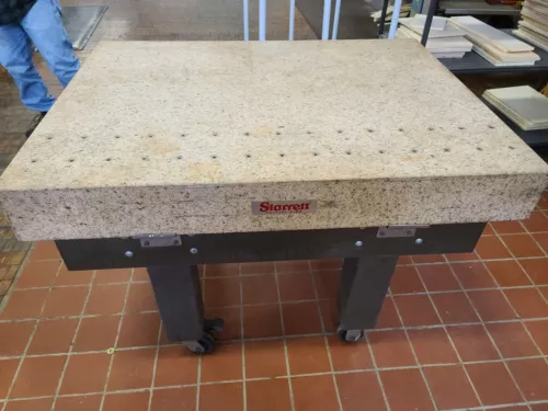 Starrett Pink Granite Surface Plate 48” x 36” x 5” with Steel Stand