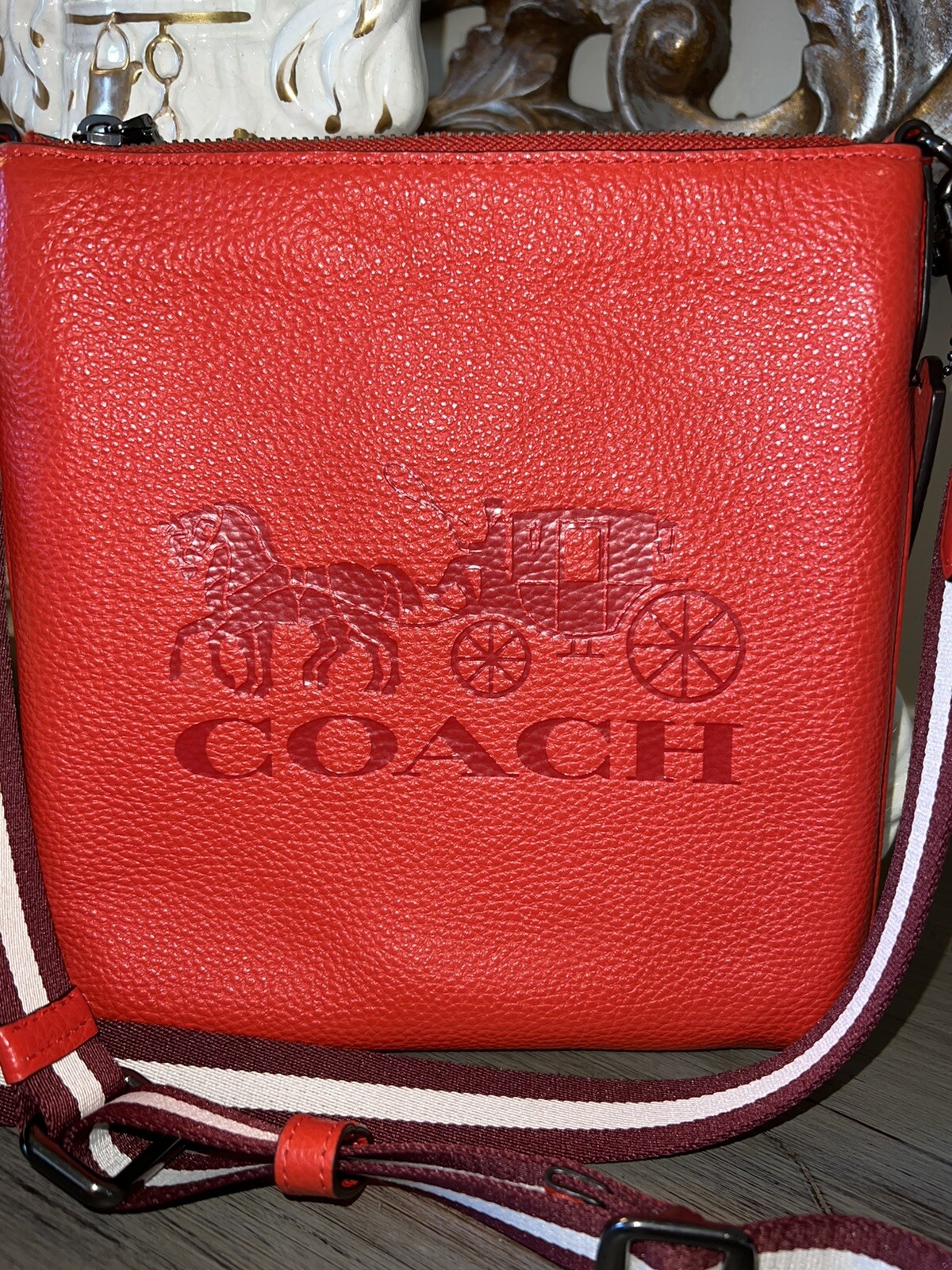 Coach JES Slim Slingpack Purse MIAMI RED Crossbody Ho… Gem