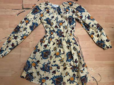 A.L.C Myra Yellow Paisley Dress Size 2 Women Casual Long Sleeve Floral K22