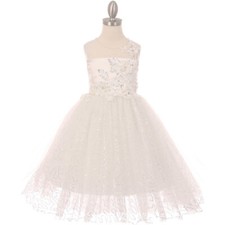 IVORY Size 8 Flower Girl Dress Bridesmaid Recital Birthday Wedding Formal