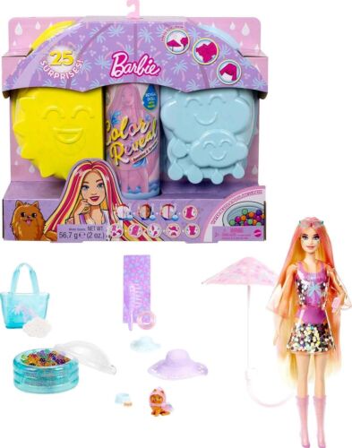 Barbie Color Reveal Puppe mit 7 Überraschungen, Farbwechsel und Zubehör, Palm Tr - Bild 1 von 6