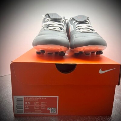 Nike Premier 3 FG Soccer Cleats Grey Orange AT5889-003 Men's Size