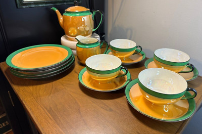 NORITAKE Lusterware~Hand Painted TEA POT~CUPS~SAUCERS~CREAMER~DESSERT PLATES~XPO