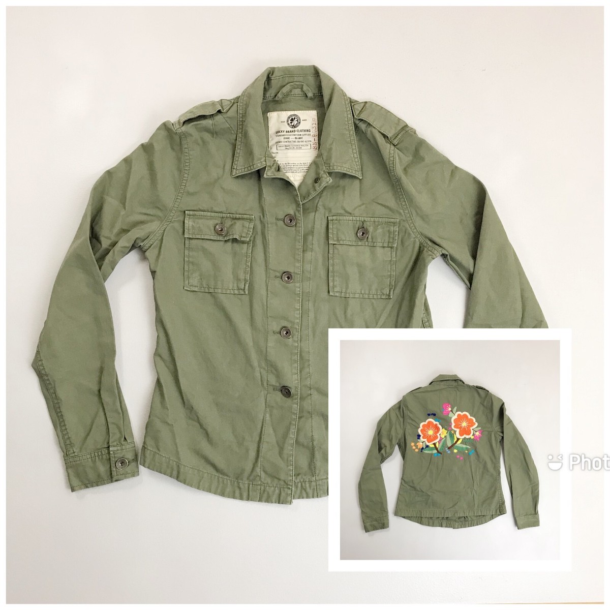 Floral Lucky Brand Coats LUCKY BRAND Women's Beige Black Floral