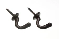 New 12 Pairs Of Curtain Drape Tie Hold Backs Ball End Black Metal 40mm - Onestop