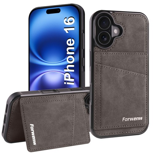 For iPhone 16 15 14 13 12 11 Case Wallet RFID Blocking Leather Card Stand Cover - Picture 24 of 64