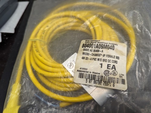 Micro-Change Cord Set 4P Female / Angle 12ft 22/4 AWG 804001A09M040 [C8S2#8