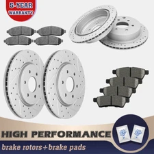 Front Rear Drilled Rotors Brake Pads for 05-19 Nissan Frontier Xterra Equator