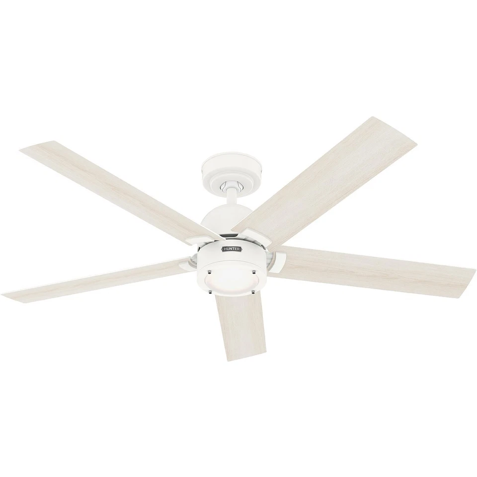 Hunter Fan 52 in Contemporary Fresh White Ceiling Fan with LED Light and Remote
