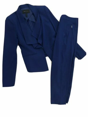 Pantalon de costume bleu pour femme