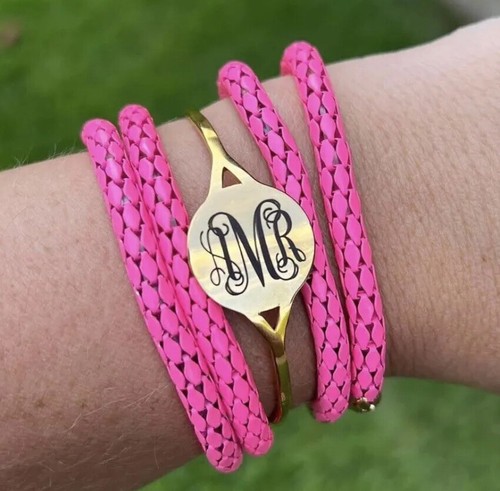 Womens Jewelry Apparel Hot Pink Gold Chain Bracelet! Stunning! Comes Gift Boxed - Picture 2 of 3
