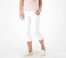 NYDJ Curves 360 Slim Straight Capri Jeans Optic White Size Regular 16 A617252
