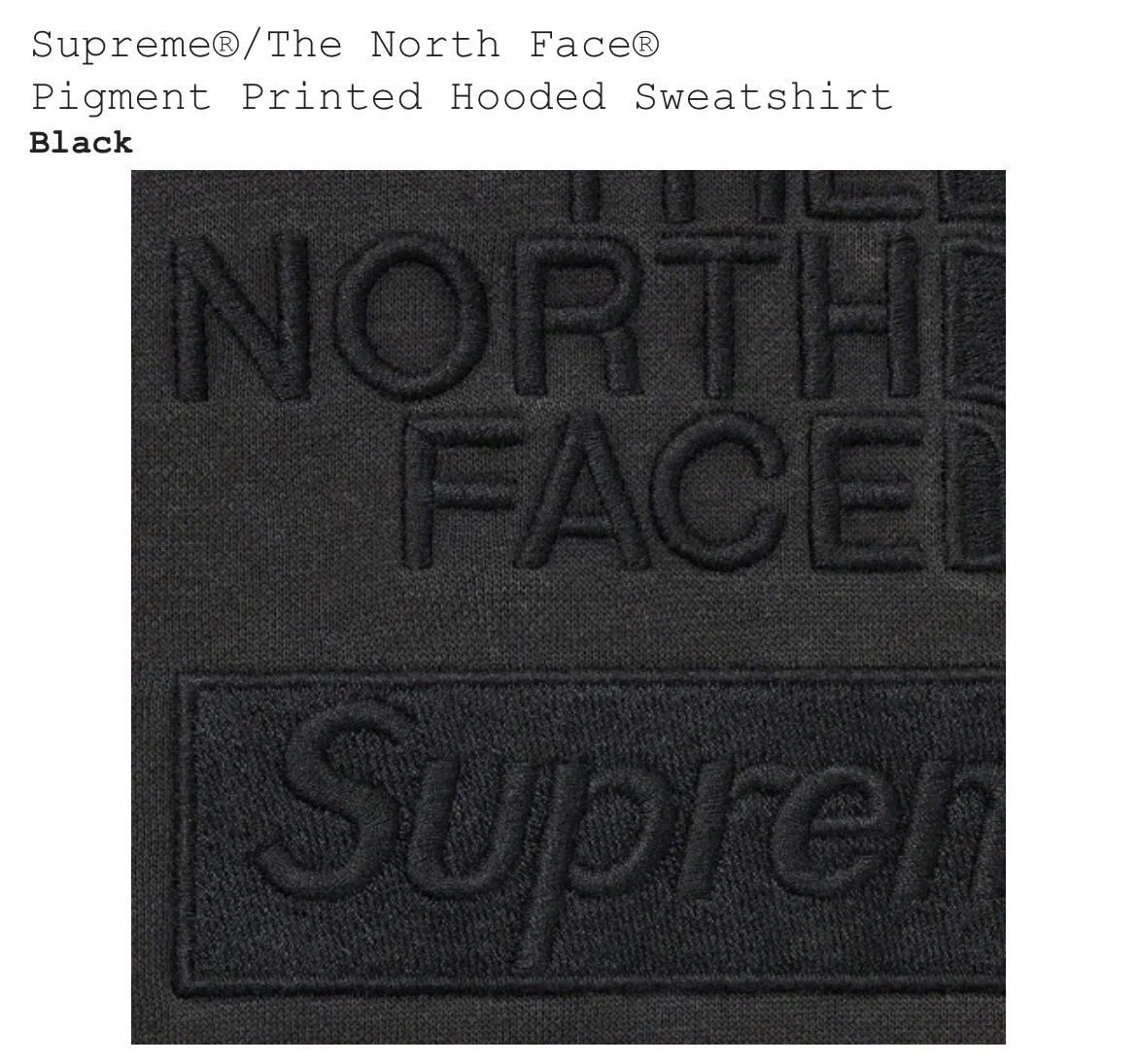 Nuova felpa con cappuccio Supreme® x The North Face® stampata a pigmenti taglia M nera