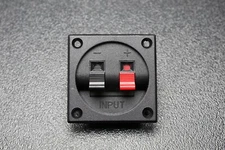 (1) SQUARE JACK TERMINAL CUP SCREW SPEAKER SUBWOOFER BOX SPRING LOADED TCSS