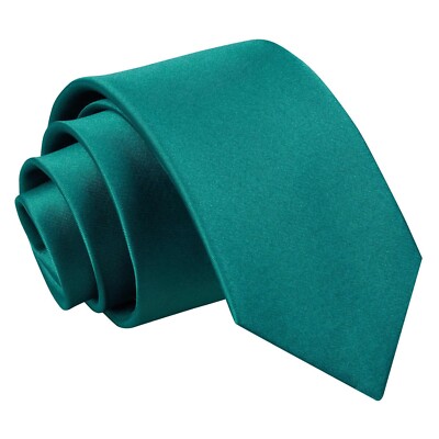 DQT Cravatta Uomo Satinata Liscia 7cm – Rosa Forte, Sottile, Per Matrimoni Ed Eventi - 5