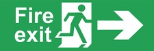 Fire Exit Signs or Stickers   - Running Man Right Arrow -  Direction Arrows