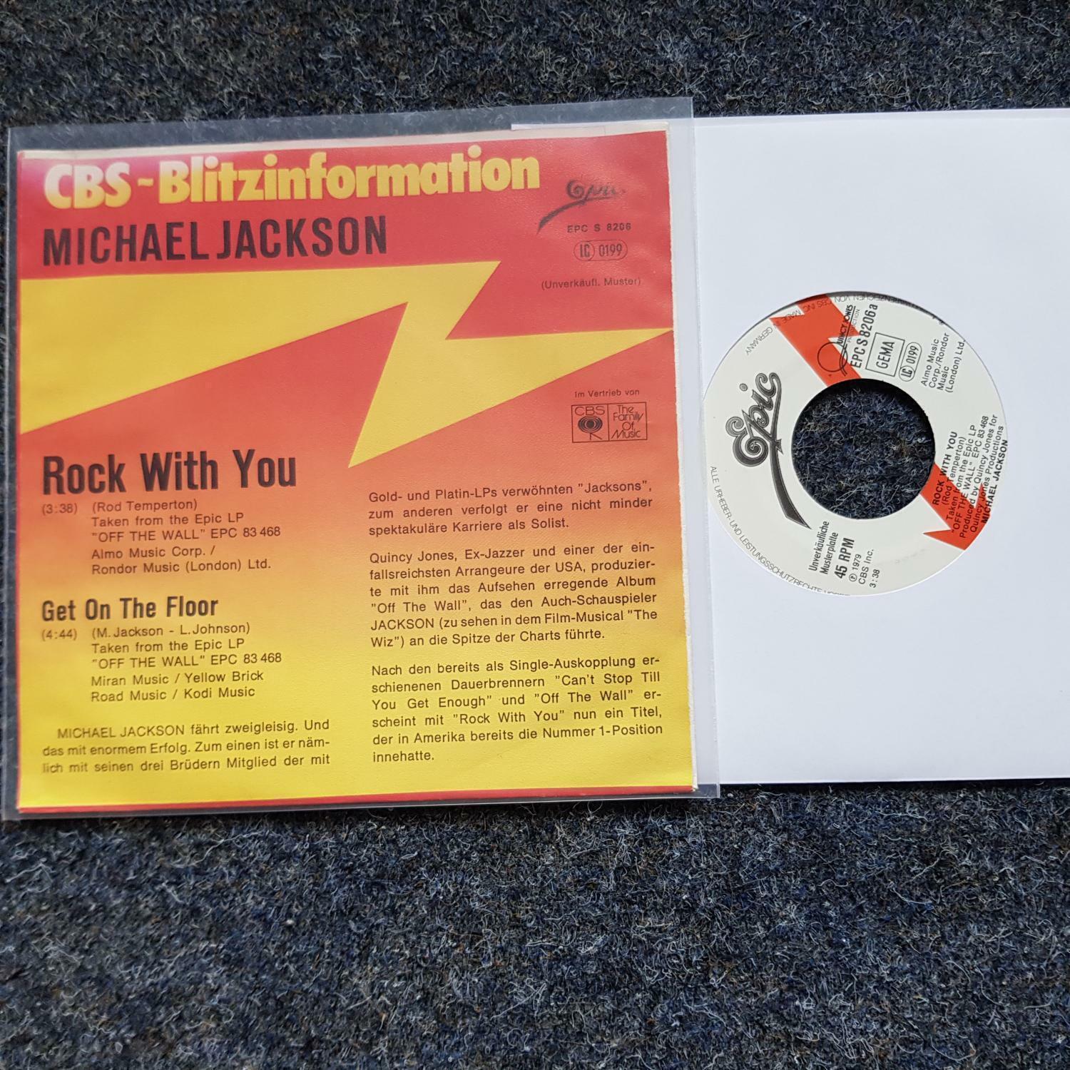 7"" Single Vinyl Michael Jackson - Rock with you PROMO GERMANY
