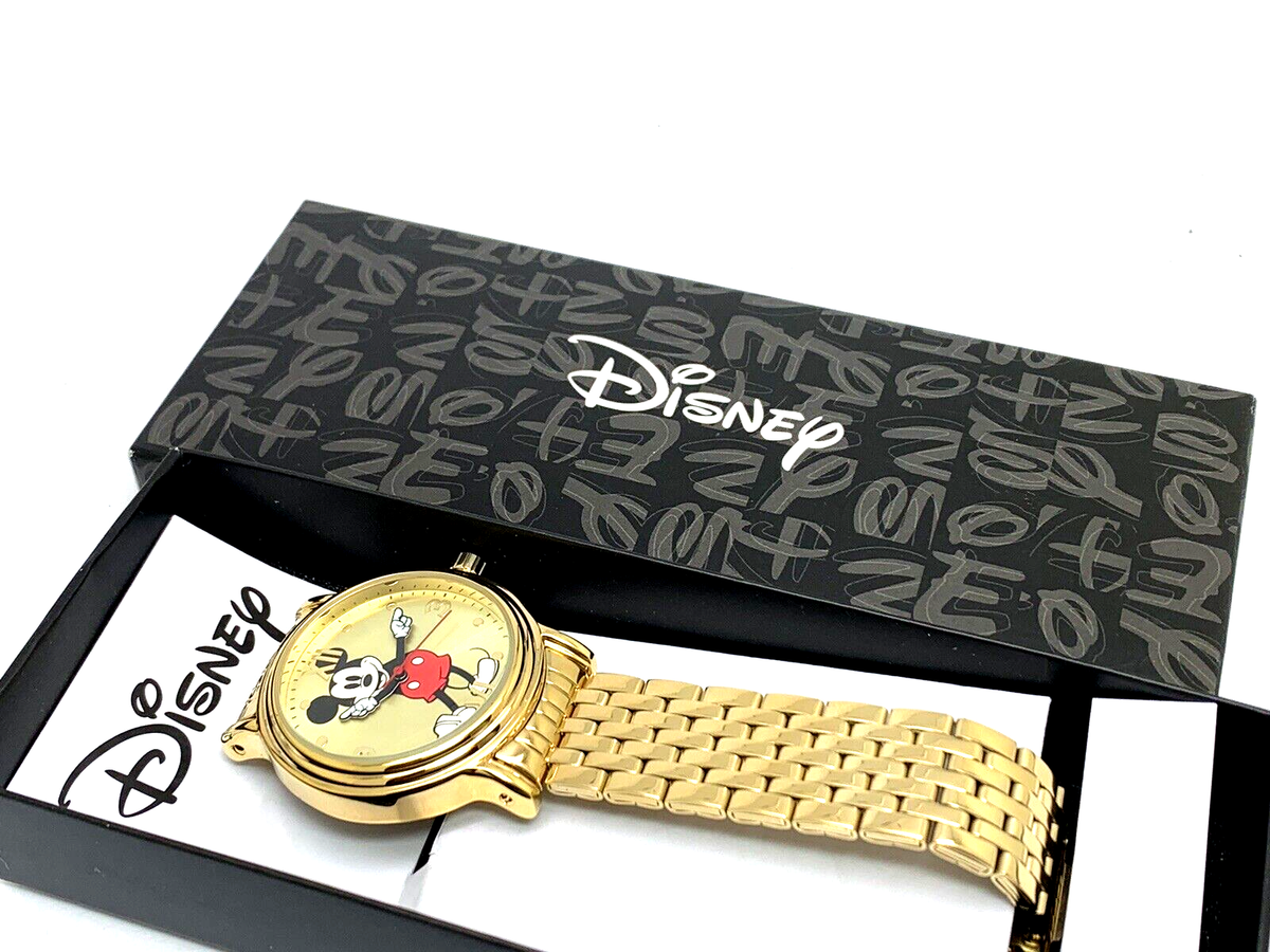 Disney Mickey Mouse Womens Watch Gold Dial Quartz 38mm 