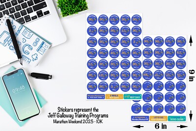 RunDisney Marathon Weekend 10K 18-Week Galloway Training Stickers THEMED 2025