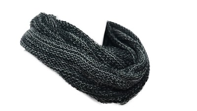 Double Loop Twist Infinity Tube Schal grau Mix klobig gestrickt