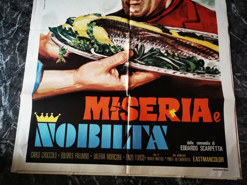MANIFESTO CINEMA cm 100 x 140 MISERIA E NOBILTA' TOTO' SOPHIA LOREN - Picture 2 of 3